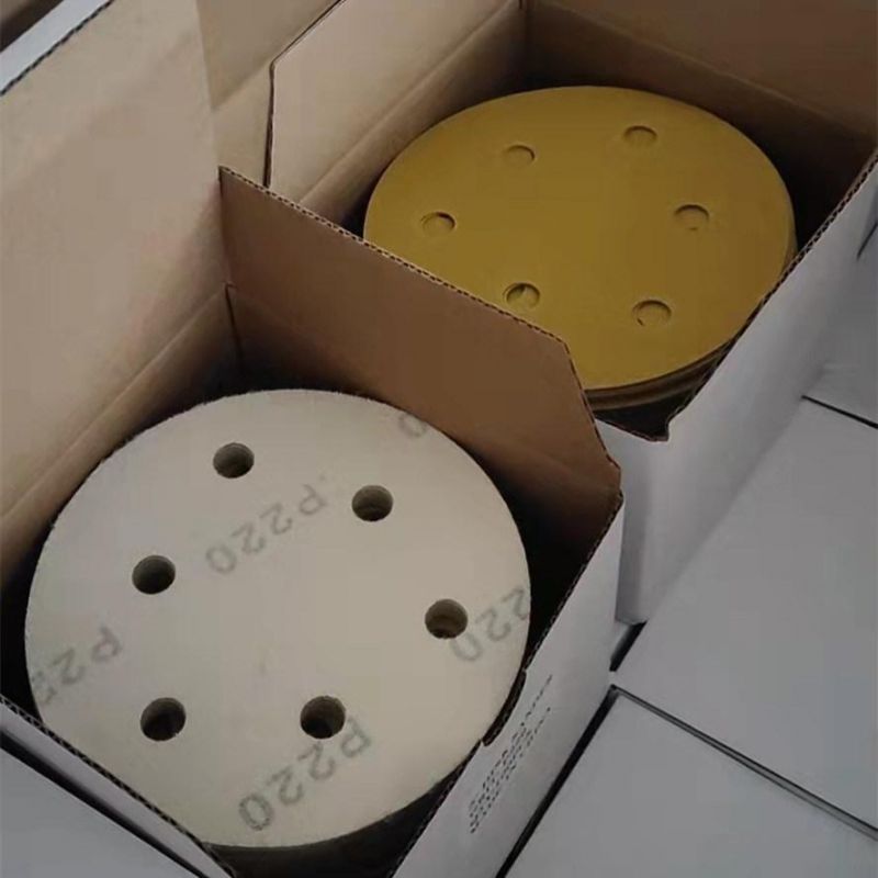 6 Holes Abrasive Manufacturer Polishing Disc Abrasvie Disc Sandpaper Sanding Paper Hook and Loop Velcro Sanding Disc
