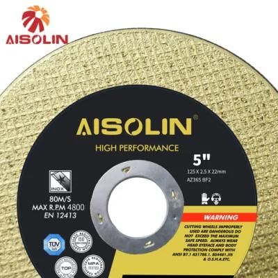 Long Life Abrasives 125mm 180mm 355mm 5 Inch Aluminum Oxide Abrasive Wheel Bf Cutting Disc Inox