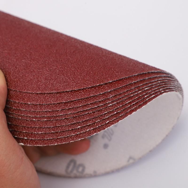Red 40# 60# 80# 120# 150# 180# 240# 320#Abrasive Sandpaper Disc Velcro Polishing Disc Wholesale
