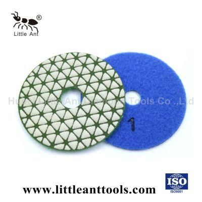 5-Steps Triangle Flexible Diamond Dry Polishing Pad for Granite