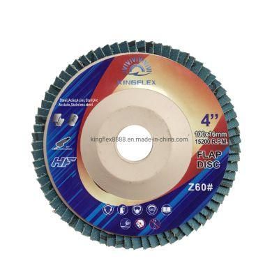 Flap Disc, 100X16mm, Zircon, Plastic Backing, A60#, for Stainless Steel