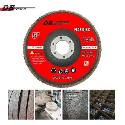 5&quot; 125mm Grinding Sanding Wheels Flap Disc Grinder 22mm Hole a/O Abrasive for for Metal Grinding High Density P80