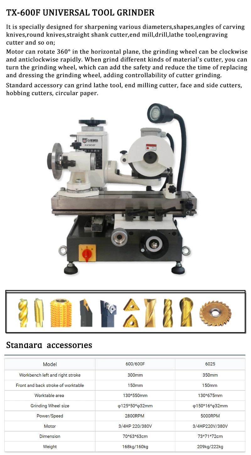Txzz Tx-600f High Precision Universal Tool and Cutter Grinder Attachments