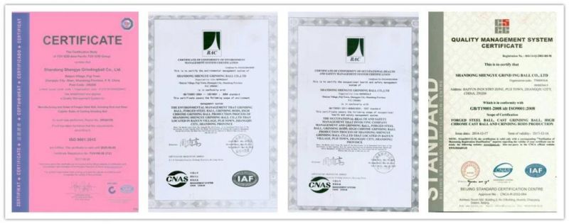 SGS Test Report of Grinding Steel Ball for Silver Mine