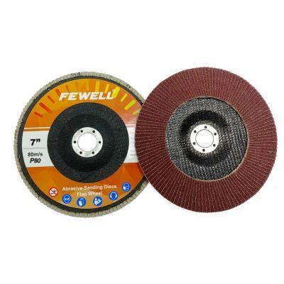 7&quot; 180mm Grit 80 Silicone Carbide Abrasive Wheel Flexible Sanding Flap Disc for Grinding Deburring Metal Stainless Steel