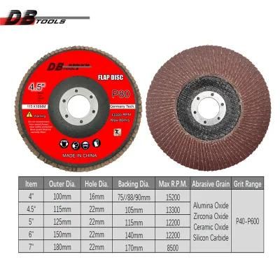 4.5 Inch 115mm Emery Disc Abrasive Tools 5/8&quot; Arbor Premium Oxide for Metal Grit 80