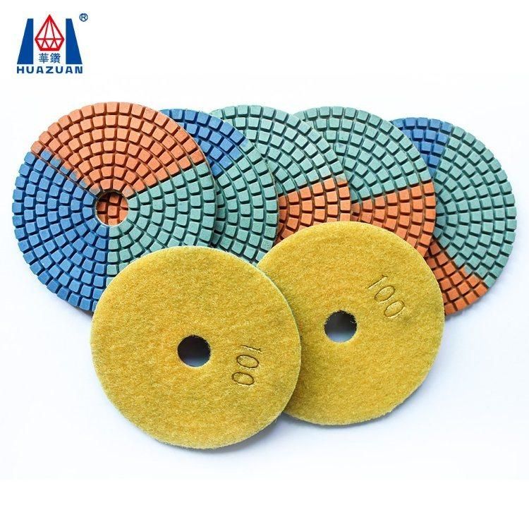 Velcro Disc 3 Color Flexible Resin Bond Diamond Polishing Pads