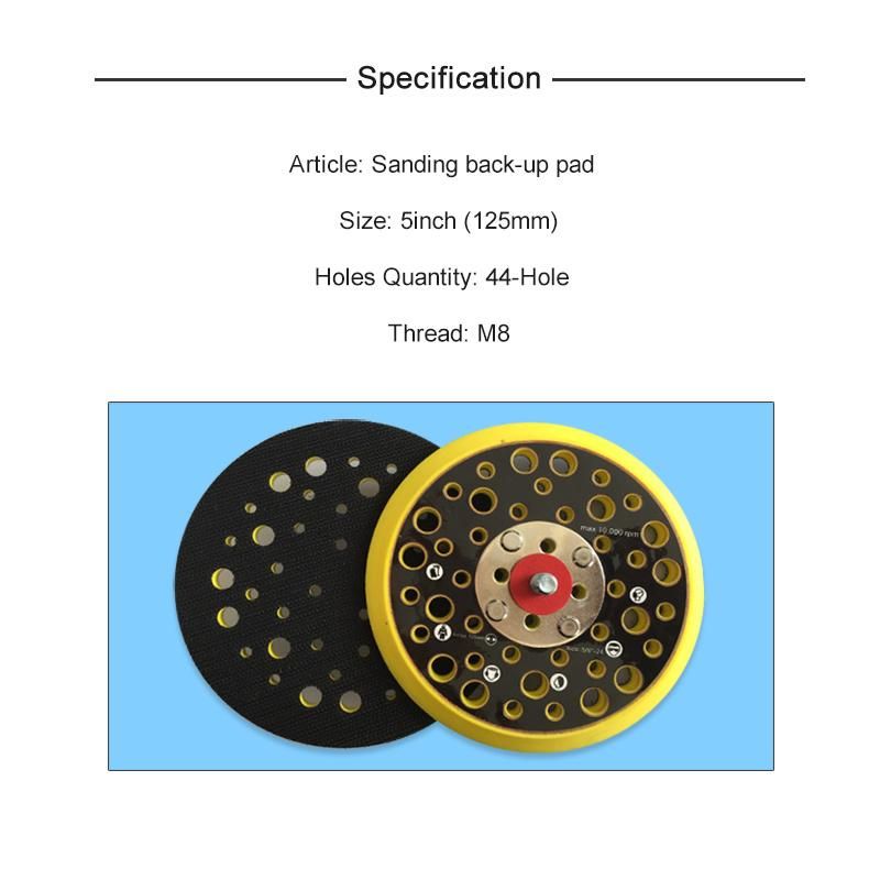 5" 44-Hole Da Sanding Pad Multi-Hole Dust-Free Sander Backing Pad Abrasive Tools Grinder Accessories