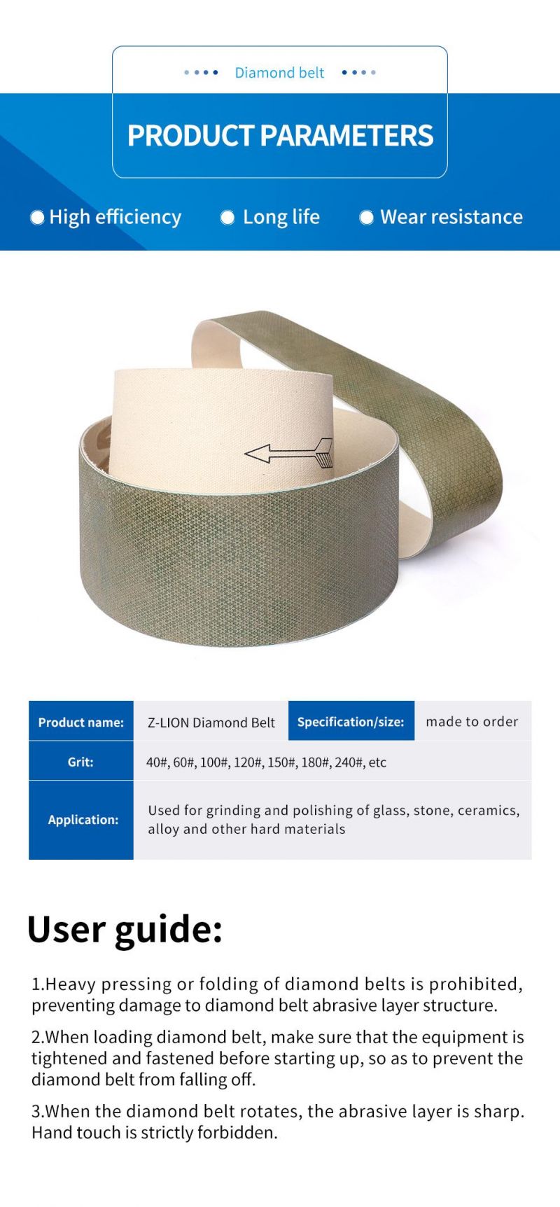 Granite Grinding Polishing Belt Sanding Belts