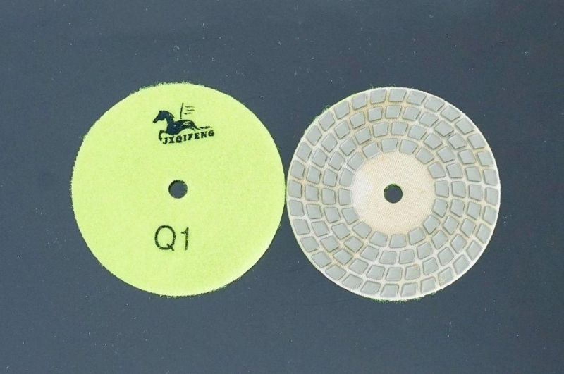 Qifeng 4 Inch 100mm Four-Step Resin Dry Polishing Pads for Nature Stones