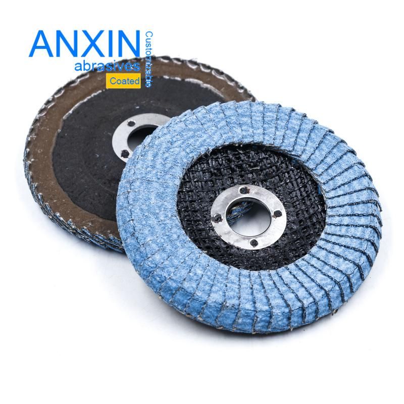 Chinese Half-Curved Ceramic Flap Disc in Blue Corlor