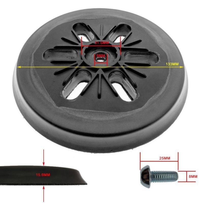 6 Inch 6-Hole Backup Sanding Pad Sander Backing Pad Hook and Loop for Electric Grinder Power Tools Accessories