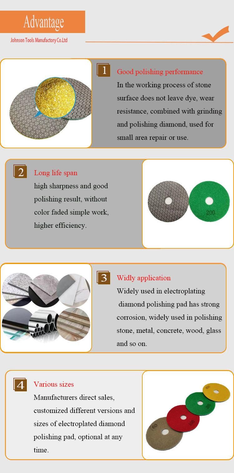 4 Inch Angle Grinder Dimaond Rock Polishing Pads for Concrete