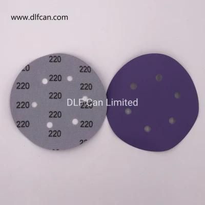 High Quality 6 Inch Purple Sanding Disc P220