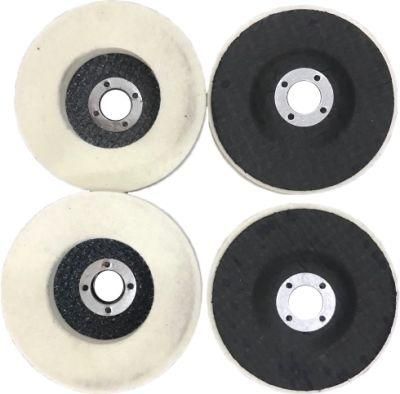 4 Inch Manufacturer Wool Felt Flap Disc with Wholesale Price for Buffing Metals Glass Granite Marble