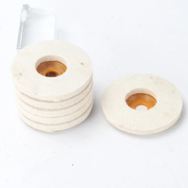 100mm Plastic Back Square Edge Wool Felt Polishing Wheel