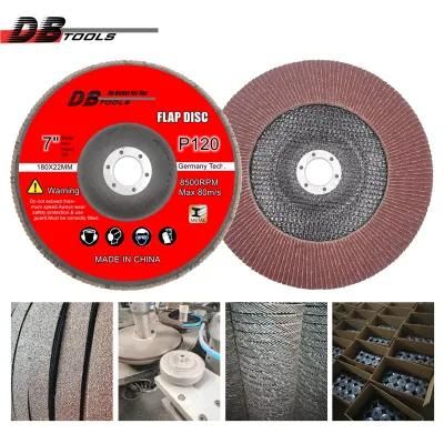 7&quot; 180mm Grinding Wheel Flap Disc 22mm Hole Alumina Oxide T27 for Metal Derusting Grit120