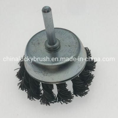 2.5inch Knotted Wire Cup Brush with Shaft (YY-942)