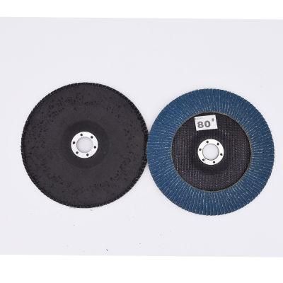 5&quot; 80# Blue Zirconia Alumina Flap Disc with Durable Backing Plate as Abrasive Tools for Angle Grinder Polishing Grinding