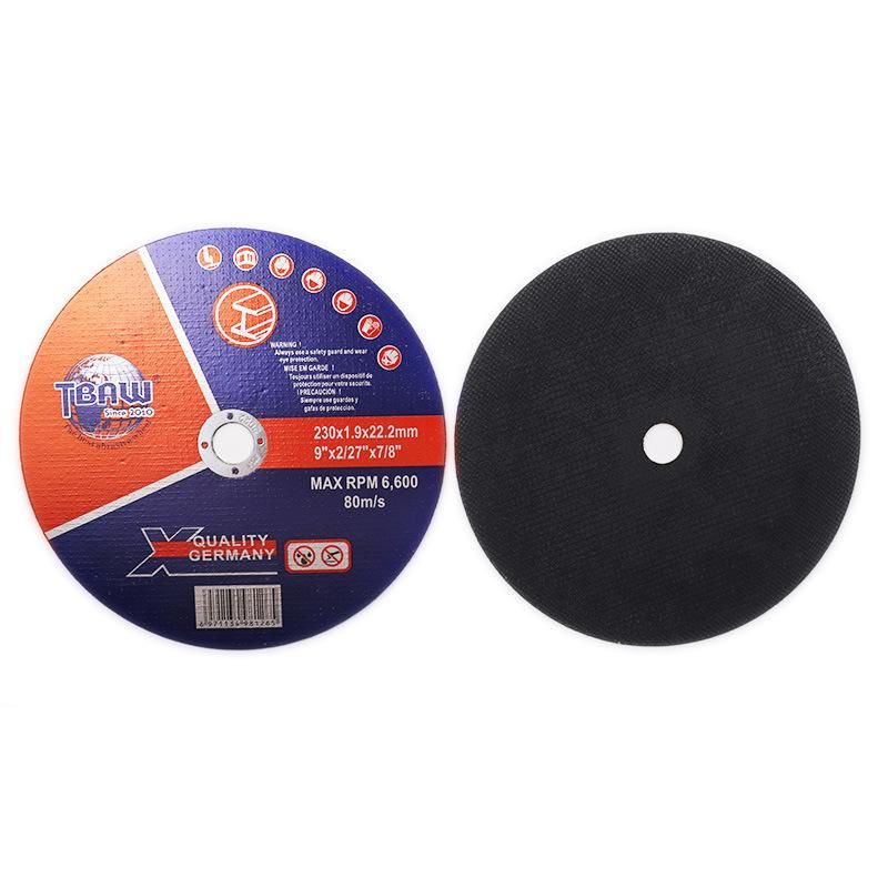 9 Inch 230*1.9*22mm Resin Bond Cut-off Wheels Disc for Metal and Hard Steel