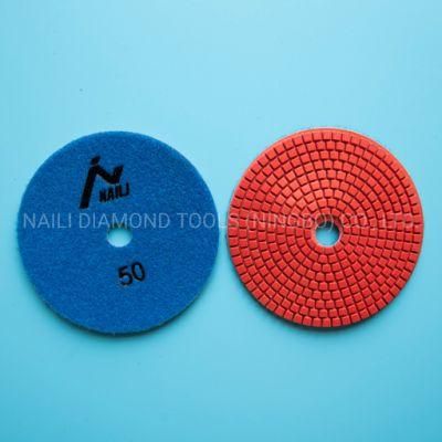 Qifeng Manufacturer Power Tools 7 Steps 125mm Diamond Wet Polishing Pad for Marble/ Granite