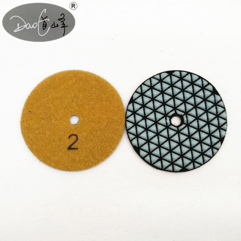 Daofeng 5inch 125mm Dry Diamond Polishing Pad for Quartz (triangle)