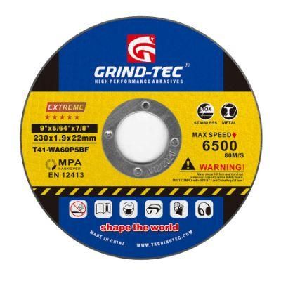 China Grinder Tool Super Abrasive Wheels 9 Inch 230*1.9*22mm Iron Stainless Steel Cutting off Disc