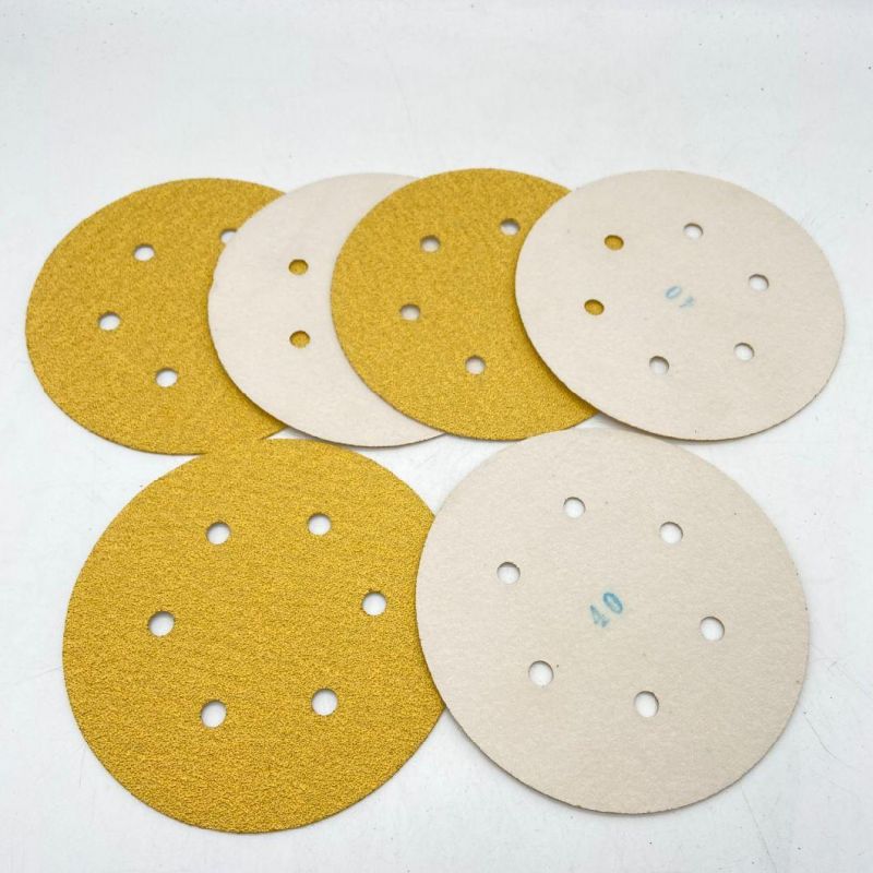 Abrasive Hook and Loop 125mm Aluminum Oxide Round Sand Paper En852 Sanding Velcro Disc