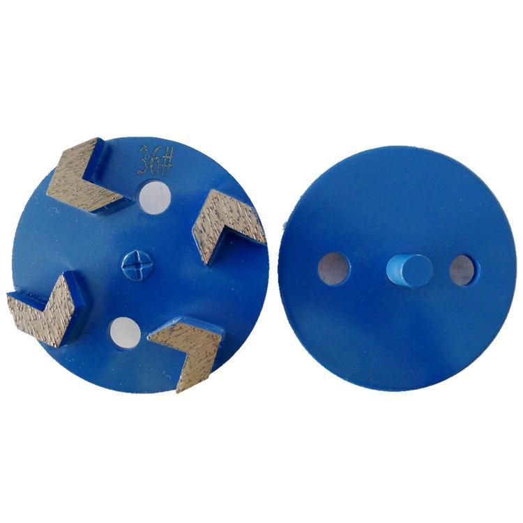 4 Inch D100mm Diamond Polishing Pads with Arrow Segments in Single Pin Diamond Grinding Disc for Concrete and Terrazzo Floor