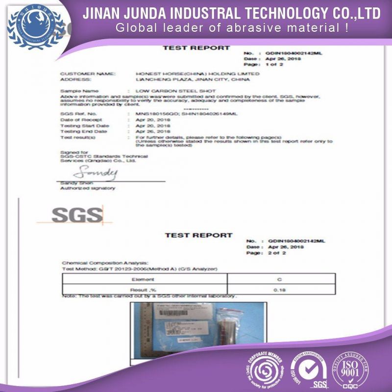 Low Carbon/Cast Steel Shot S330 for Shot Blasting