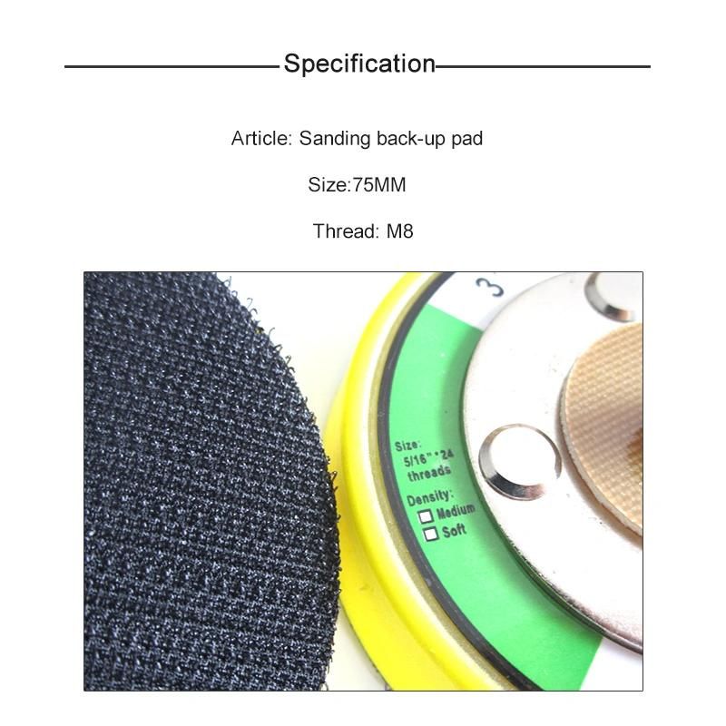 3 Inch 5/16"-24 Thread Backup Sanding Pad for Hook & Loop Sanding Discs Power Tools Accessories