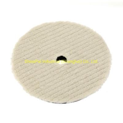 Factory 5 Inch/6 Inch Japan Sheepskin Lambs Wool Buffing Pad Car Polishing Wool Pad