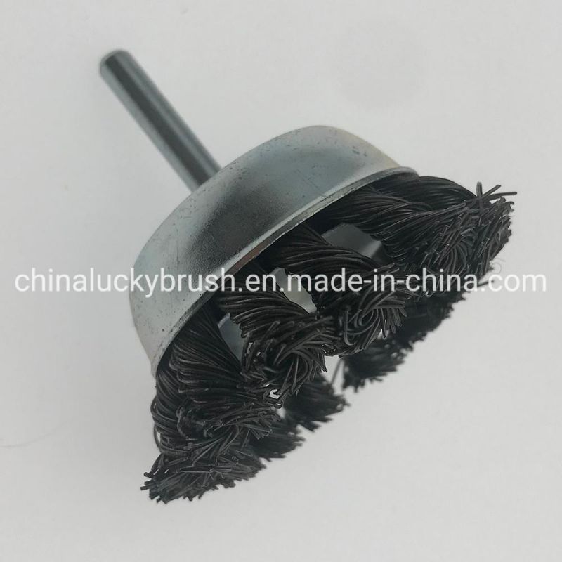2.5inch Knotted Wire Cup Brush with Shaft (YY-942)