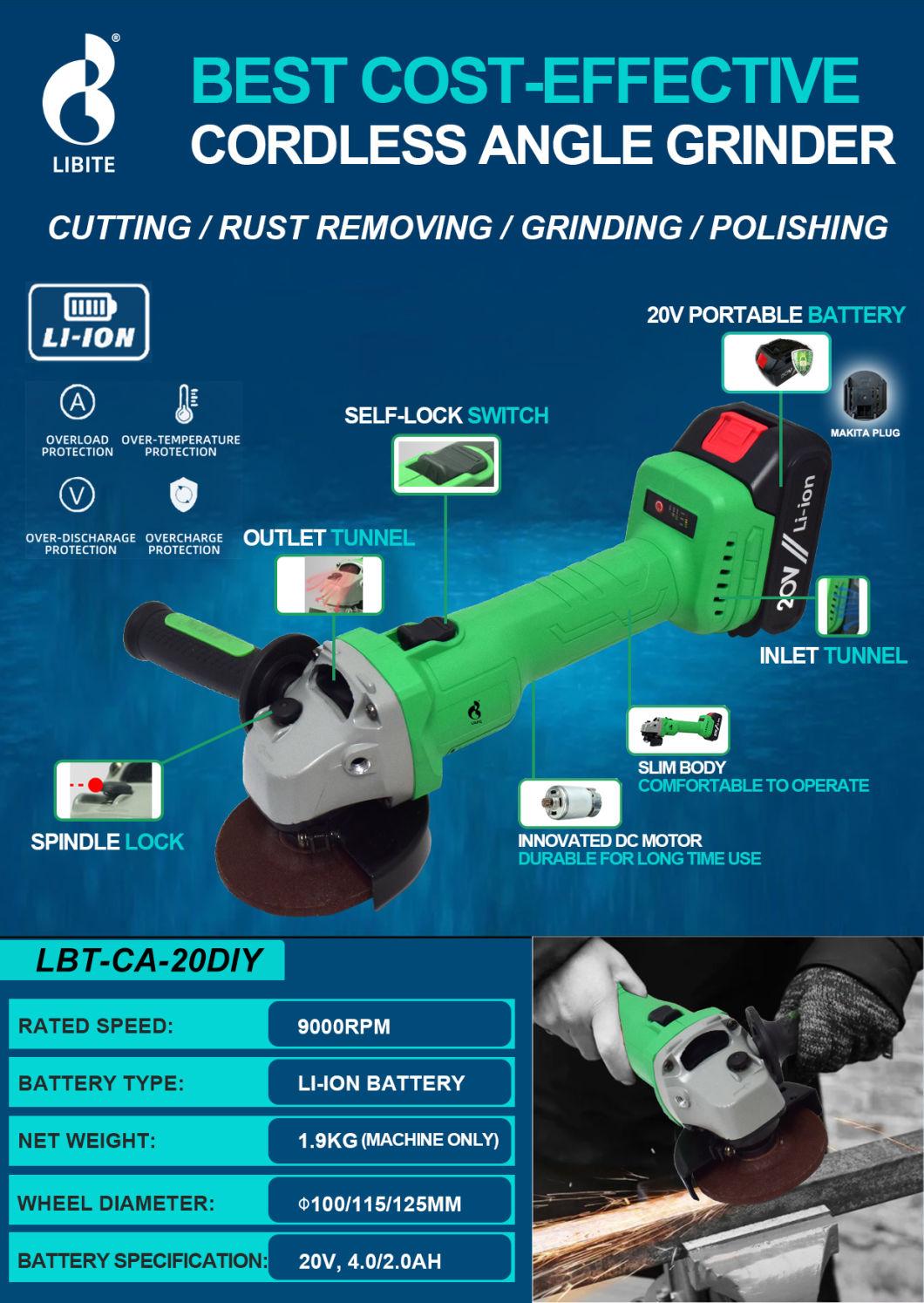 20V Lithium Battery Cordless Angle Grinder