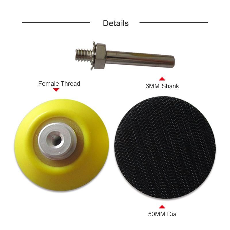 2 Inch M6 Female Thread Hook and Loop Backup Sanding Pad Sander Backing Pad Come with 6mm Shank Polishing Grinding Tools