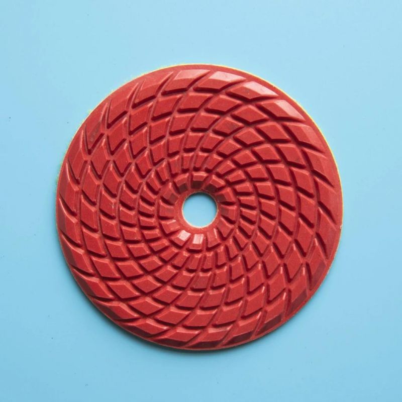 Qifeng Manufacturer Power Tools 3 Inch/4 Inch 7 Steps Whirlwind Shaped Wet Polishing Pad for Marble/ Granite
