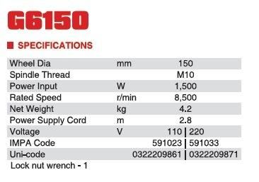 MARINE TOOLS/ELECTRIC ANGLE GRINDER(IMPA CODE:591023 G6150)