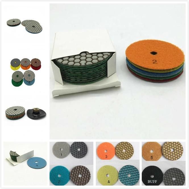 5 Step Diamond Stone Polishing Tools Diamond Flexible Dry Polishing Disc Dry Polishing Pad for Granite Marble Tiles