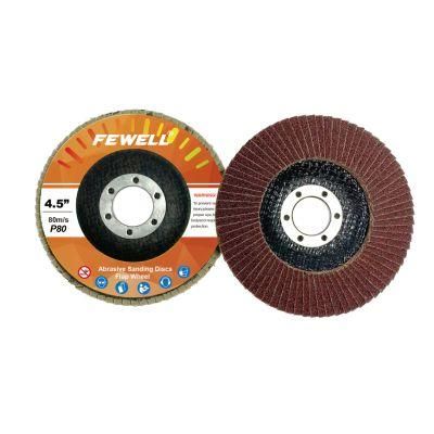 4.5&quot; 115mm Grit 80 Silicone Carbide Abrasive Wheel Flexible Sanding Flap Disc for Grinding Metal Stainless Steel
