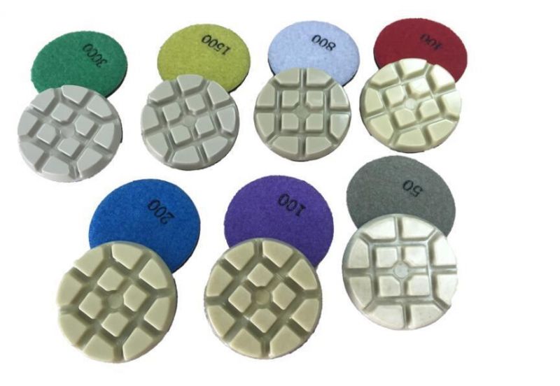 New Hybrid 3inch Flexible Diamond Dry Concrete Polishing Pads for Floor