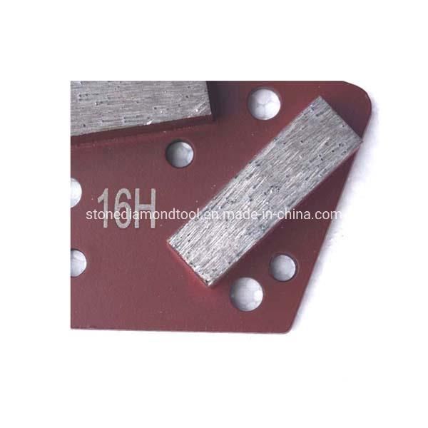 Two Bar Wave Segment Metal Diamond Concrete Trapezoid Grinding Plate