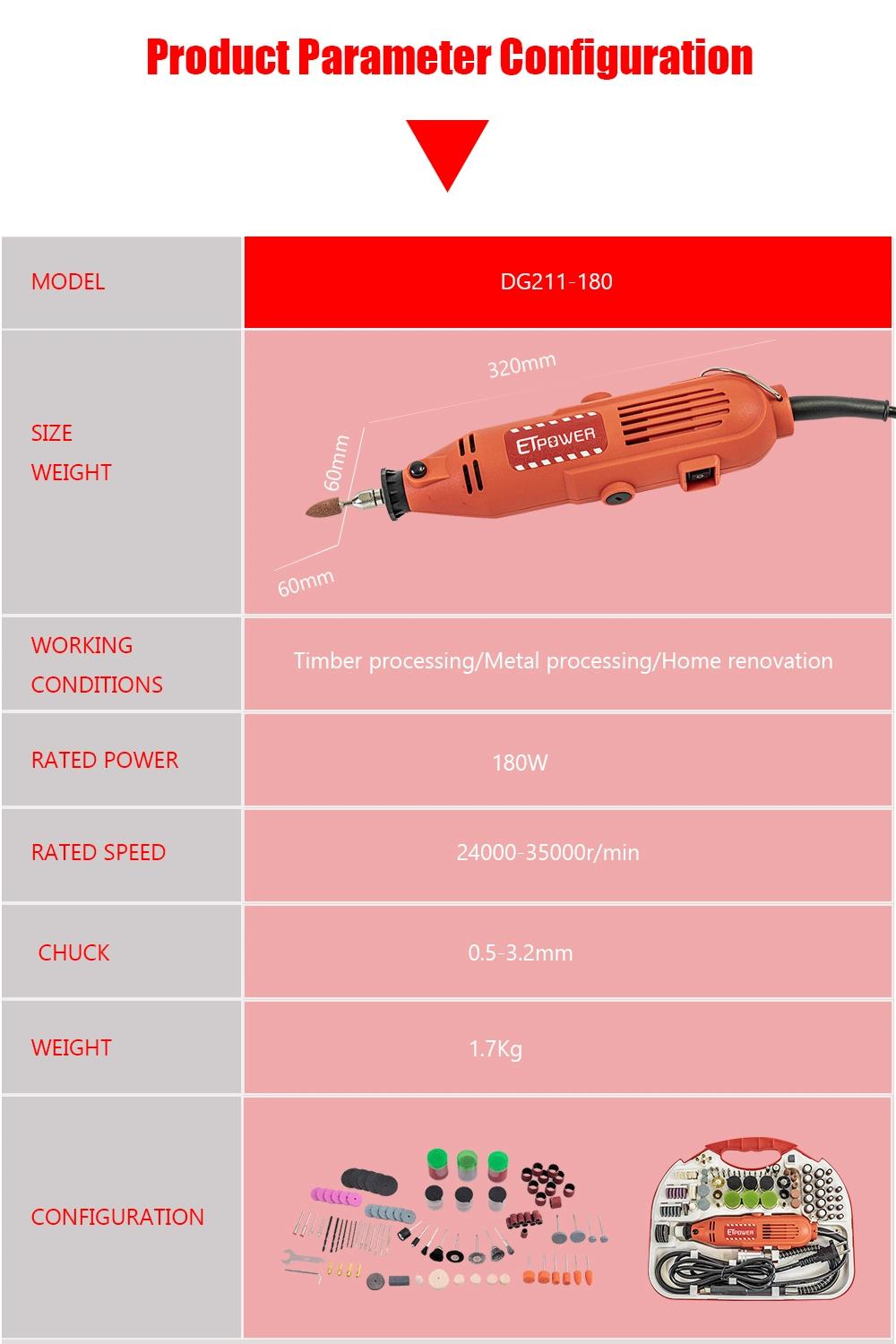 Etpower Rotary Tools Kits Factory Direct Supply Free Samples Electric Die Grinder