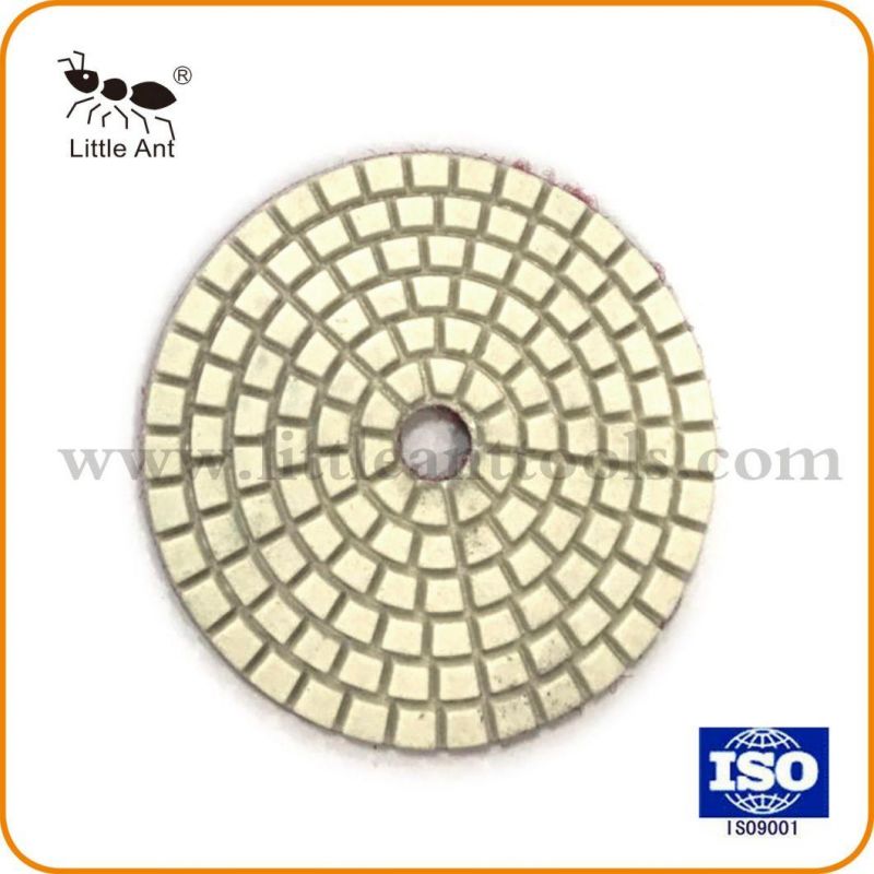 4" 100mm White Color Diamond Polishing Pads for Light Color Stone