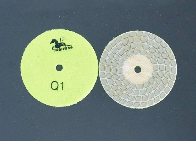 Top Manufacturer Qifeng Power Tool 3 Inch Granite and Marble 4 Steps Diamond Polishing Pad