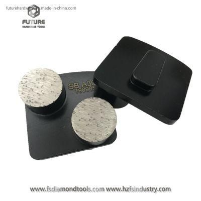 Diamond Grinding Block Segments Metal Floor Concrete Grinding Shoes Three Button Abrasive Pad for HTC Grinder Machine