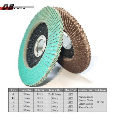 4&quot; 100mm Emery Disc Sanding Tools Flap Disc Wheel Premium Alumina for Derusting Welding Line Weld Joint
