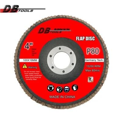 4 Inch 100mm Flap Sanding Disc Grit 80 for Metal Grinding Industrial Grade Alumina Oxide