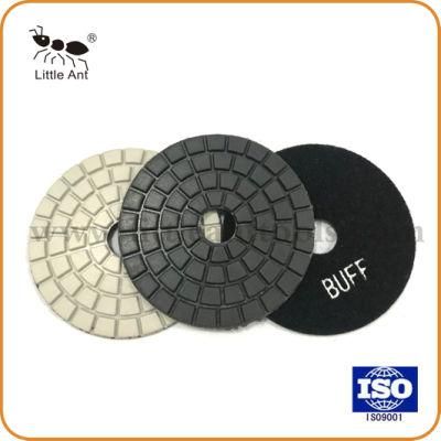 4 Inch Diamond Buff Pads, White/Black Buffing Pads