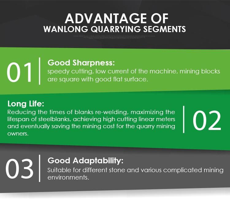 Diamond Cutting Tools Granite Quarry Cutting Diamond Segment for Granite
