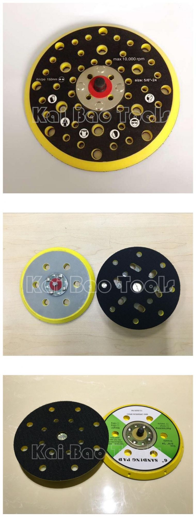 6 Inch Multiple Hole Sanding Backup Pad 150mm Round Backing Pad with 54 Hole